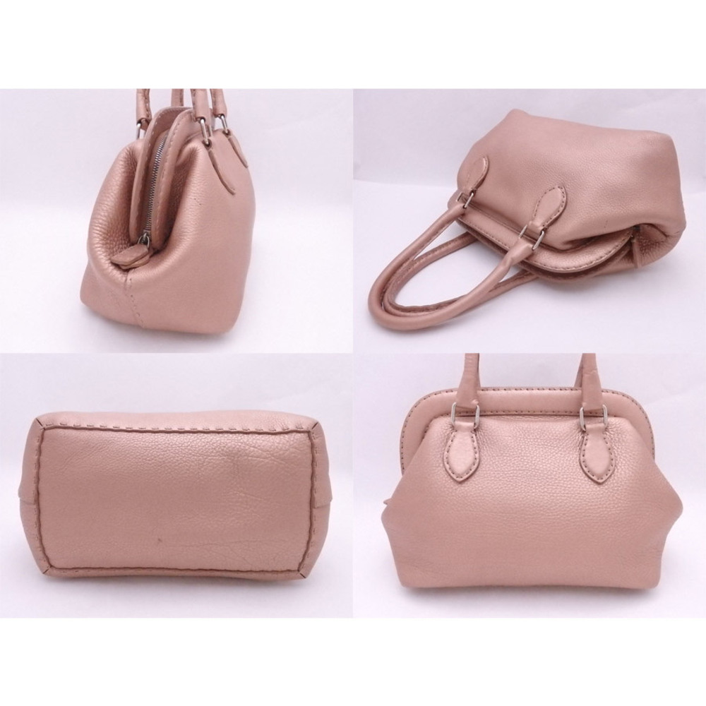 Fendi bag leather pink shoulder Selleria metallic
